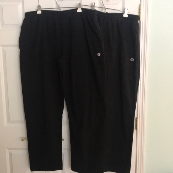 Pair Champion Men's Black Sweatpants Jogger Pants 3XLT Big & Tall - Picture 2 of 11